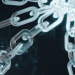 Digital chain links representing data custody chain